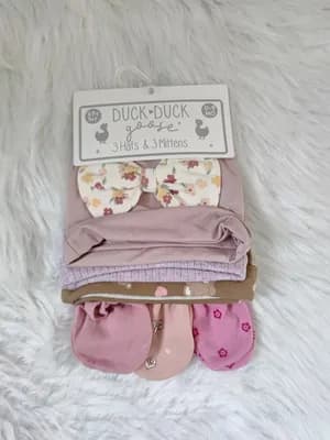 3pcs set hats and 3pcs set mittens