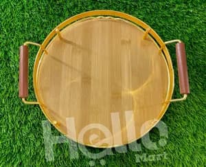 Gold Round Service Tray
