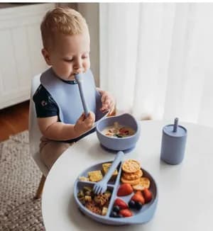 Silicone baby feeding set