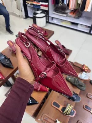 ZARA Red Slingback Heels