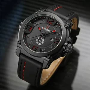 NAVIFORCE Men Sport Leather Quartz Watch