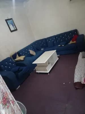 L-Shape Blue Sofa