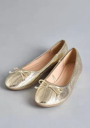 Max textured bow ballerina