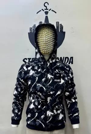 Black and White Patterned Hoodie