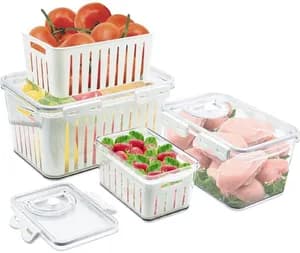 4pcs Fruit Vegetable Meat Storage Boxes