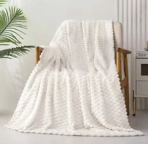 White Flannel Fleece Gabi Blanket
