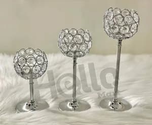 Crystal Candle Holders Set 3 Pieces