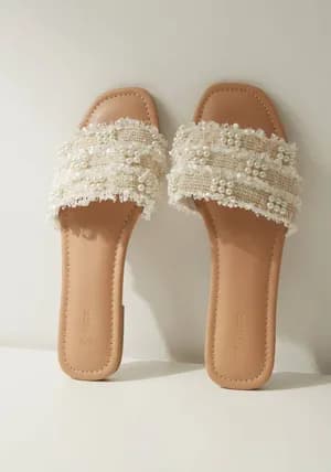 MAX embellished slip on flat sandals