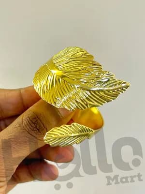 Gold Leaf Napkin Rings Set