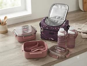 Children's Lunch Box Set with Bag and Water Bottles