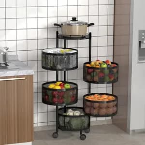 5 Layer Movable Kitchen Storage Rack