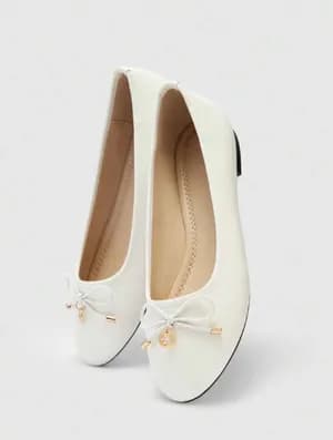 Women bow ballerina flat