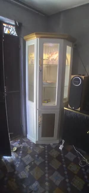 White Corner Buffet Display Cabinet