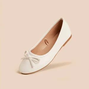 MAX Bow Detail Ballerina Shoes with Elasticated Strap