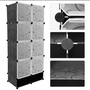 Plastic And Metal Cubic Cloth Cabinet