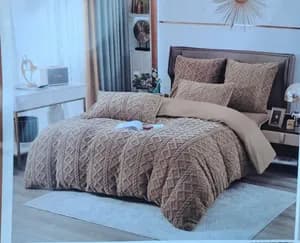 3 Pieces Sherpa Fleece Comforter Set