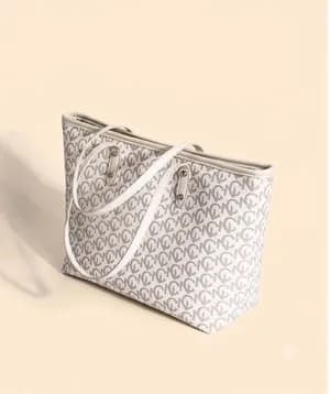 Textured geometric tote bag