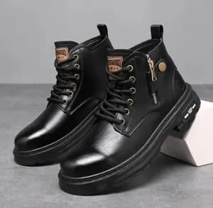 Men's High Top Fashion Black Water proof Motorcycle Boots
