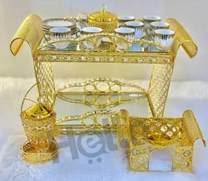 Large Coffee Rekebot Serving Trolley Set