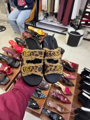 Leopard Print Gucci Style Sandals Size 37