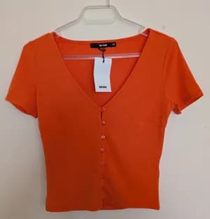 BikBok Orange Button Tops