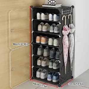 Plastic Cube Shoe Rack 6-Tier 12 Pairs
