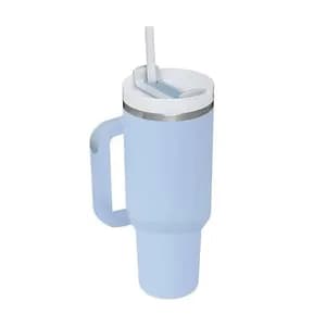 Double layer stainless still isolated tumblers with straw (travel cup)