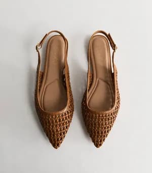 New look woven pointed slingback pump
