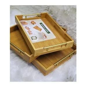 Bamboo pallet food tray 3 pcs