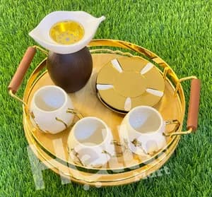 Gold Service Tray Set