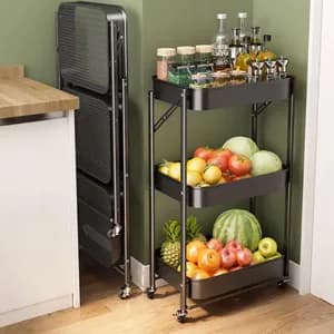 Foldable Metal Rolling Utility Cart