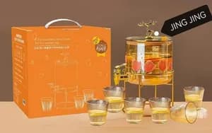 Glass Dispenser with 6 Cups