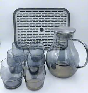 Glass Water Pitcher Set 6 Glasses