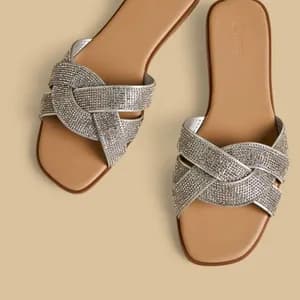 MAX cross strap slip on flat sandals