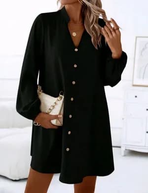 Women's Black Button Down Dress Size M