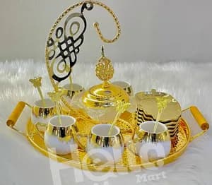 Golden Coffee Cup Set 6 Pieces