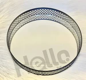 Round Black Metal Service Tray
