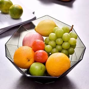 Geometric Clear Fruit Bowl