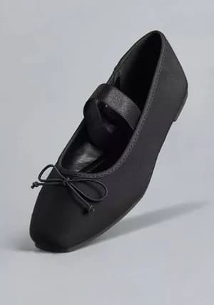 MAX bow detail ballerina shoe with elastic strap