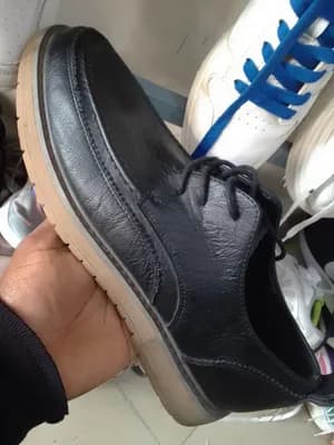 Black Leather Casual Shoe Size 42