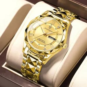 POEDAGAR Men's Fashion Watch Stainless Steel 3ATM Water Resistant