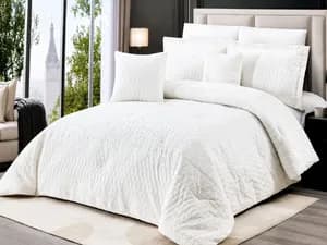 7 Pcs Comforter Set with Quilt, Bedsheet, Pillow Cases, and Cushion
