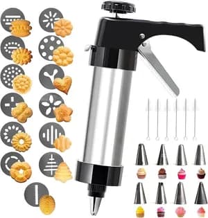 Cookie Press with 13 Molds and 8 Nozzles