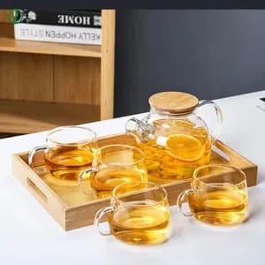 Borosilicate Glass Tea Pot Set with Cups