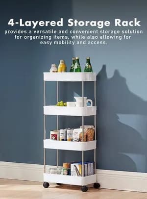 4-Layer Movable Kitchen Storage Rack/Shelf