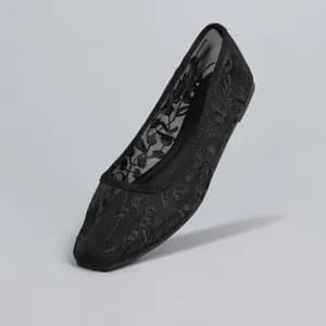 MAX floral mesh slip on flat