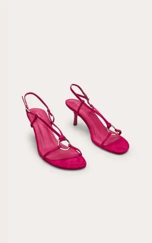 PLT faux leather o ring heeled sandals