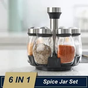 6 in 1 Glass Spice Rack