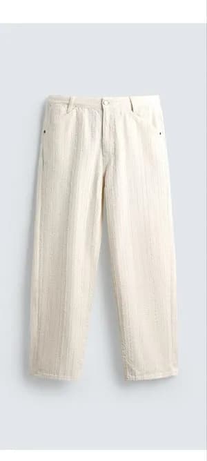 Zara Textured Striped Jeans Size L