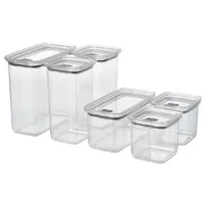 IKEA Dry food jar with lid, set of 6, transparent